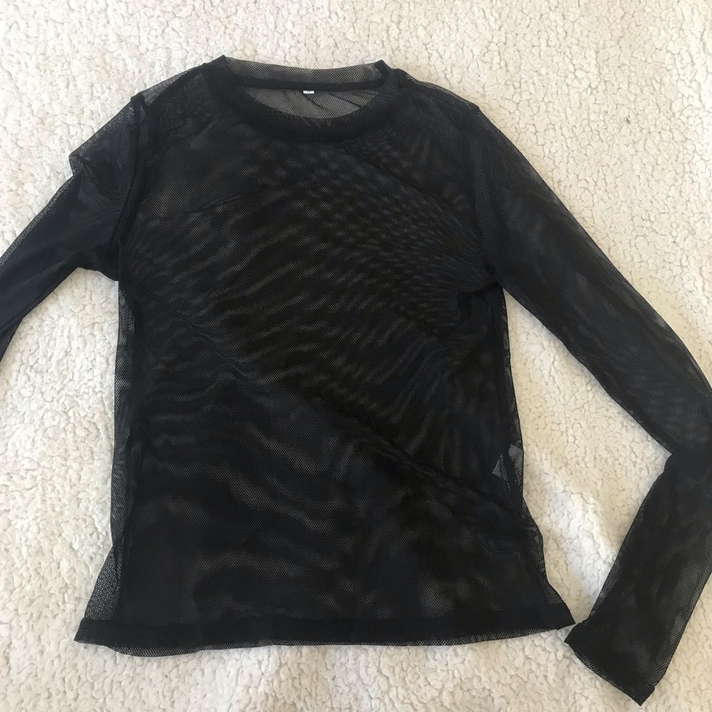 mesh long sleeve top